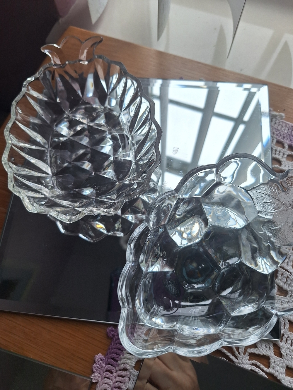 Glass Grape & Pineapple Candy Dish Set